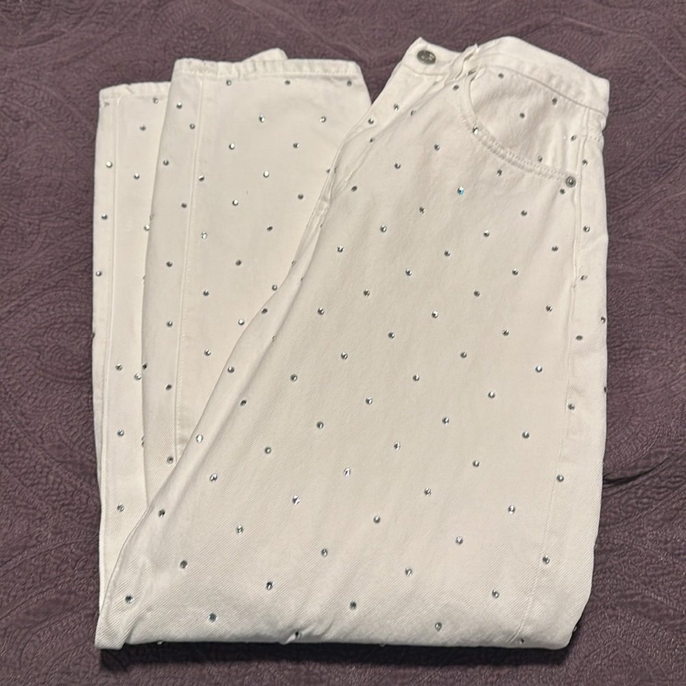 Revolve Rhinestone High Rise Jeans - Picture 6 of 11